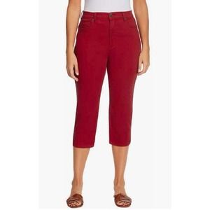 NWT Gloria Vanderbilt Amanda Capri Classic Rise Red Size 6
